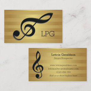 Monogram Black Treble Clef på Rand Visitkort