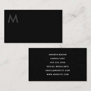 Monogram Black Visitkort