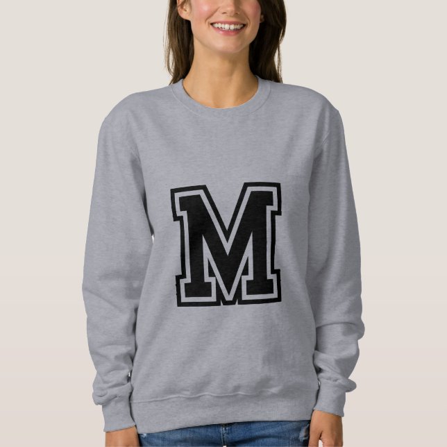 Monogram Black White College, första M T Shirt (Framsida)