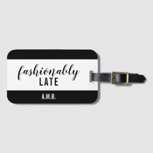 Monogram Black & White Fashionable Sent Bagagebricka