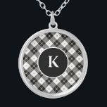 Monogram Black White Guld Play Locket Necklace Silverpläterat Halsband<br><div class="desc">Monogrammad Black White och Guld Play Silver Locket</div>