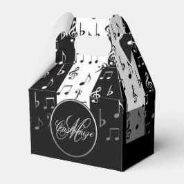 Monogram Black & White Musical Rand Gable Box Presentaskar