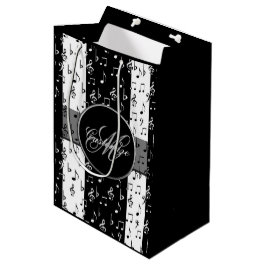 Monogram Black & White Musical Rand Gift Bag
