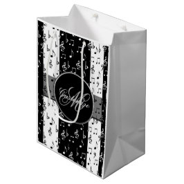 Monogram Black & White Musical Rand Gift Bag 2