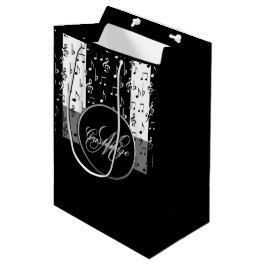 Monogram Black & White Musical Rand Gift Bag 3