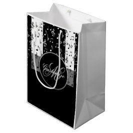 Monogram Black & White Musical Rand Gift Bag 4