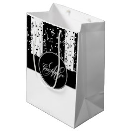 Monogram Black & White Musical Rand Gift Bag 5