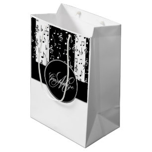 Monogram Black & White Musical Rand Gift Bag 5