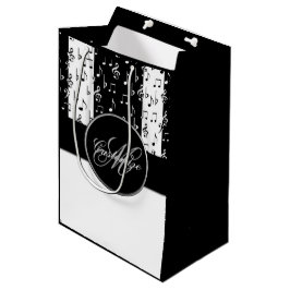 Monogram Black & White Musical Rand Gift Bag 6