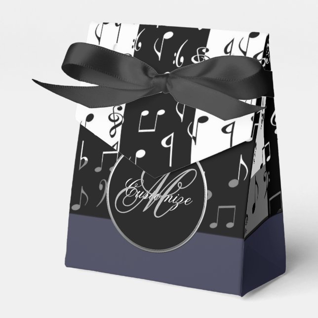 Monogram Black & White Musical Rand Tält Box 2 Presentaskar (Framsidan Sidan)