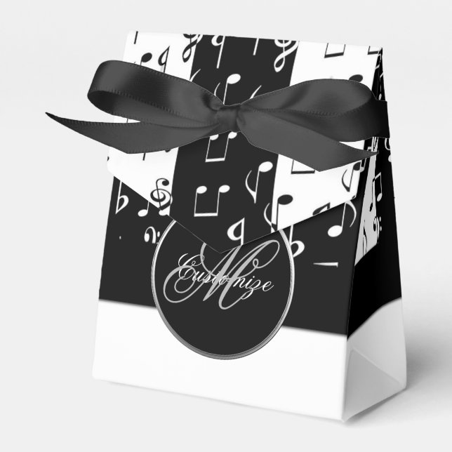Monogram Black & White Musical Rand Tält Box Presentaskar (Framsidan Sidan)