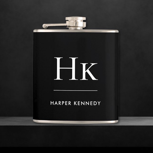 Monogram Black White Personlig Fickplunta (Skapare uppladdad)