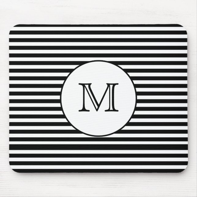 Monogram Black & White Rand Personlig Musmatta (Framsidan)