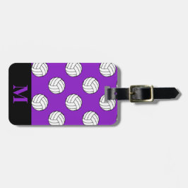 Monogram Black White Volleyball Bollar, Lila Bagagebricka