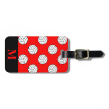 Monogram Black White Volleyball Bollar, Röd