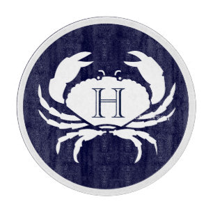 Monogram - blåvita krabba Nautical