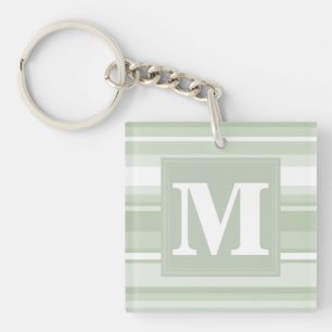 Monogram blek grönt rand