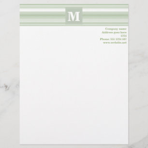Monogram blek grönt rand letterhead brevhuvud