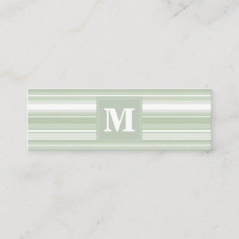 Monogram blek grönt rand mini visitkort