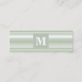 Monogram blek grönt rand mini visitkort
