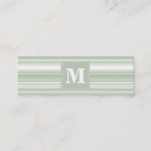 Monogram blek grönt rand mini visitkort