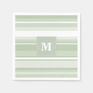 Monogram blek grönt rand pappersservett