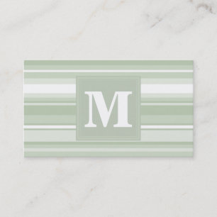 Monogram blek grönt rand visitkort