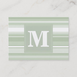 Monogram blek grönt rand visitkort