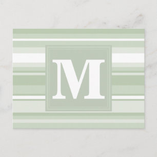 Monogram blek grönt rand vykort