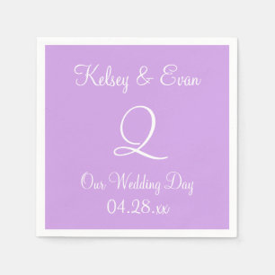 Monogram Blek Lavender Formal Fullt Napkins Pappersservett