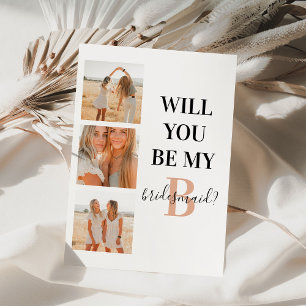 Monogram blir du min bridesmaid? Fotokollage