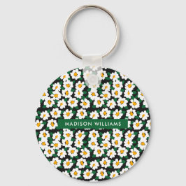 Monogram Blomma Modern Minimalist Nyckelring