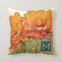 Monogram| Blommar för Orange av aktuarier Kudde