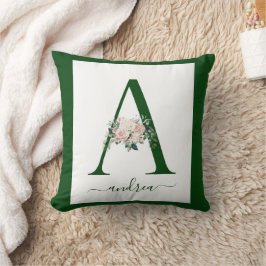 Monogram Blommig Bokstav A Kudde