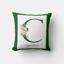 Monogram Blommig Bokstav C Kudde