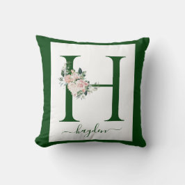Monogram Blommig Bokstav H Kudde