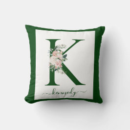 Monogram Blommig Bokstav K Kudde