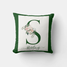 Monogram Blommig Bokstav S Kudde