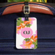Monogram blommig färgrik elegant feminin
