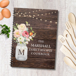 Monogram Blommig Murad Familjerecept Journal Anteckningsbok
