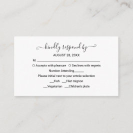 Monogram Blommig RSVP-kort för bröllop Tilläggskort