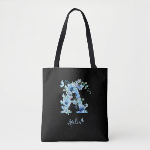 Monogram Blommigt Alfabet A Anpassa Tygkasse