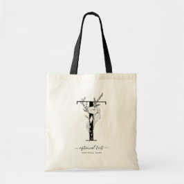 Monogram Blommigt Anpassningsbar Tote Bag - Single Tygkasse