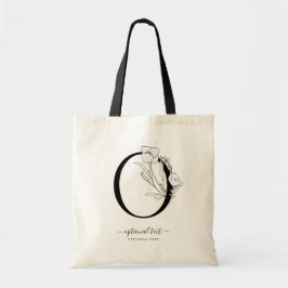 Monogram Blommigt Anpassningsbar Tote Bag - Single Tygkasse
