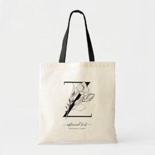 Monogram Blommigt Anpassningsbar Tote Bag - Single Tygkasse