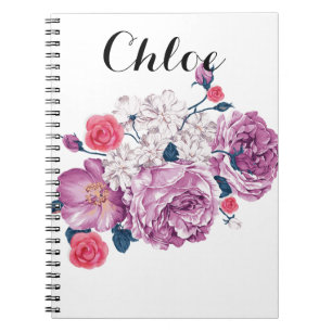 Monogram-blommigt Anteckningsbok