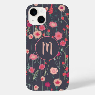 Monogram Blommigt Black Rosa