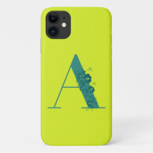 Monogram Blommigt Brev A iphone case