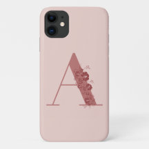 Monogram Blommigt Brev A iphone case