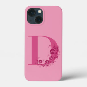 Monogram Blommigt Brev D iphone case